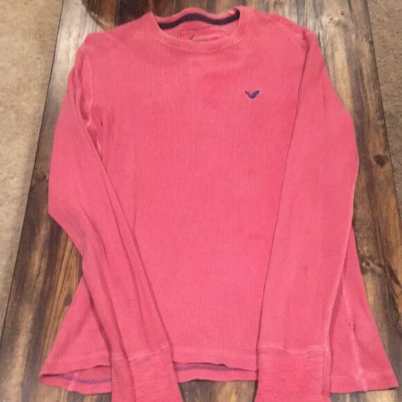 American Eagle Red Long Sleeve Shirt - Picture 1 of 5